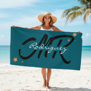 Custom couple towels, beach towels for him and her
