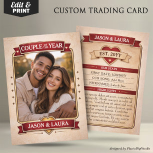 Custom Couple Trading Card, Custom Anniversary Calling Card