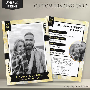 Custom Couple Trading Card, Wedding Thank You Calling Card