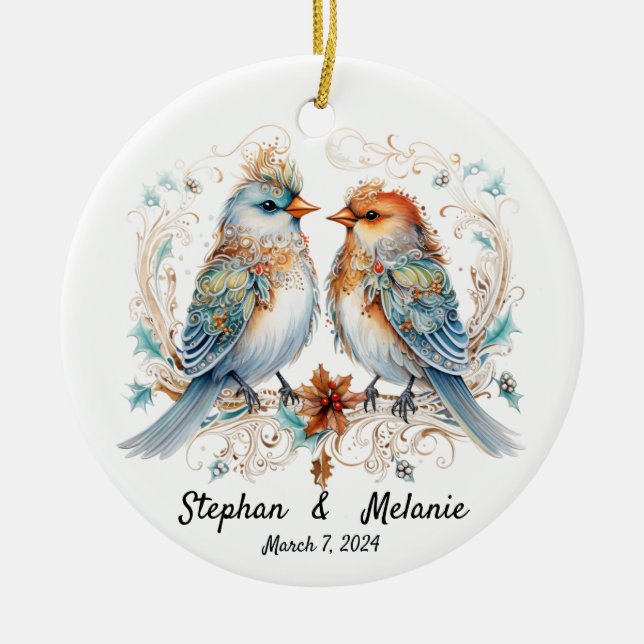 Custom Couple Wedding Ornament (Front)