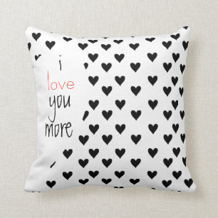 Custom Couples Black White Anniversary Valentine's Cushion