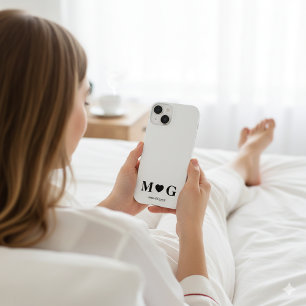 Custom Couples Monogram Heart Mark iPhone 14 Case