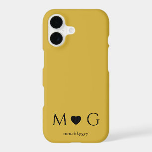 Custom Couples Monogram Heart Mark M Gold