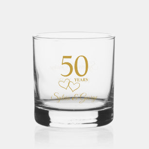 Custom Couples Name Keepsake 50th Anniversary Gift Whiskey Glass