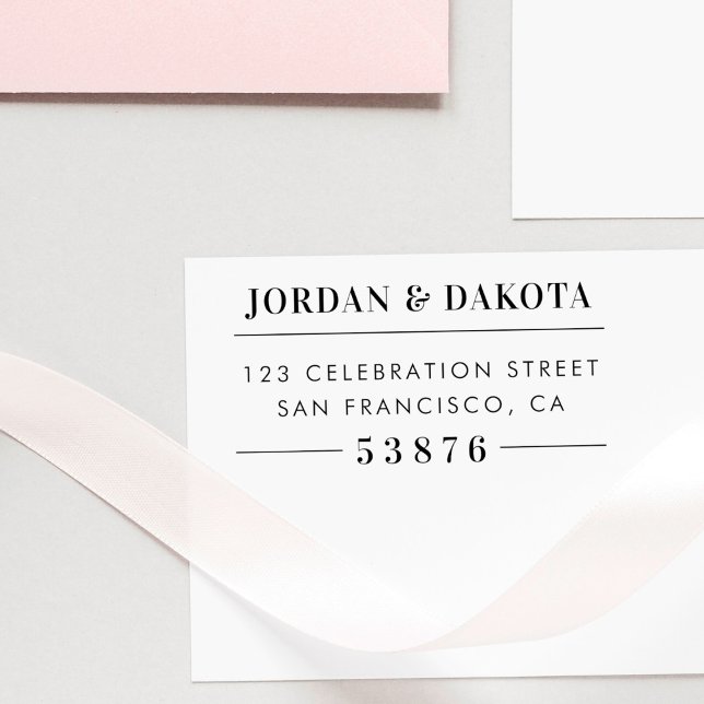 Custom Couple's Names Wood Wedding Return Address Rubber Stamp (Creator Uploaded)