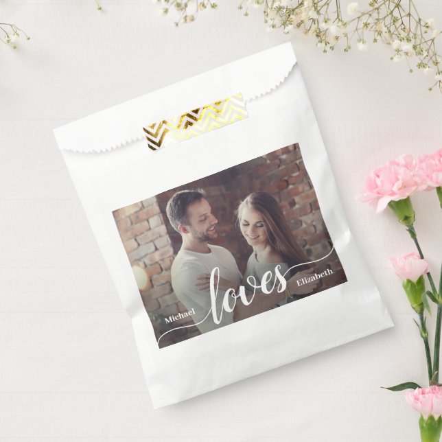 Custom Couples Photo Love Script Favour Bags (Sealed)