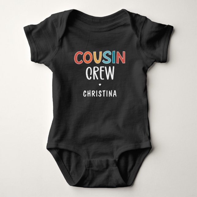 Custom Cousin Crew Matching Retro Family Cousins Baby Bodysuit (Front)