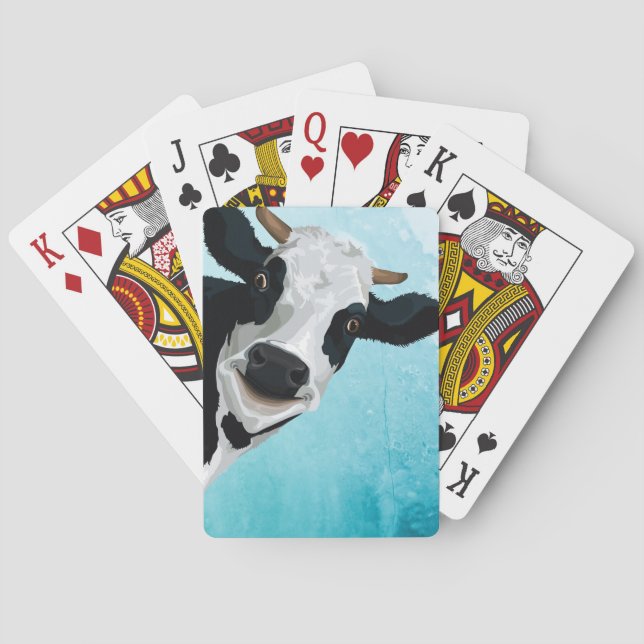 Custom Cow Photo Playing Cards (Back)