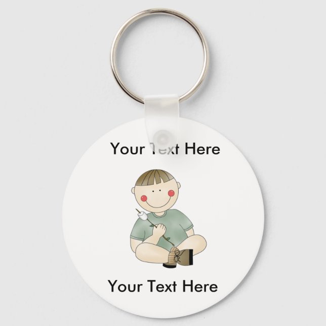 Custom Cowboy Camping Keychain (Front)