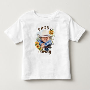 Custom Cowboy Photo Text Sunflower Accent Toddler T-Shirt