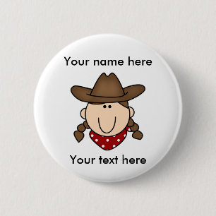 CUSTOM COWGIRL BROWN Button