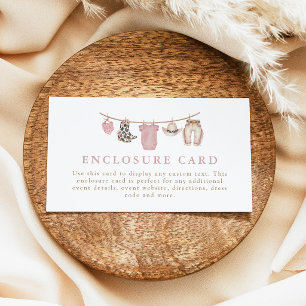 Custom Cowgirl Clothesline Baby Shower Enclosure Card