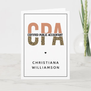 Custom CPA Certified Public Accountant Leopard Card