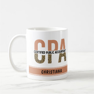 Custom CPA Certified Public Accountant Leopard Coffee Mug