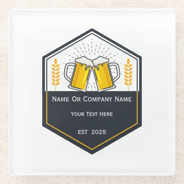 Custom Craft Beer Logo Coaster (Front)