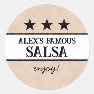 Custom Craft Market Canning Jar Product Vintage Classic Round Sticker