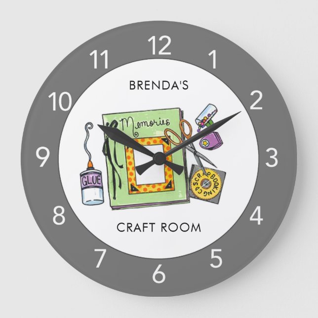 Custom Craft Room|Scrapbook Room Large Clock (Front)