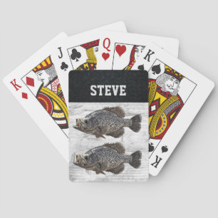 Custom Crappie Fishing Rugged Name  Playing Cards