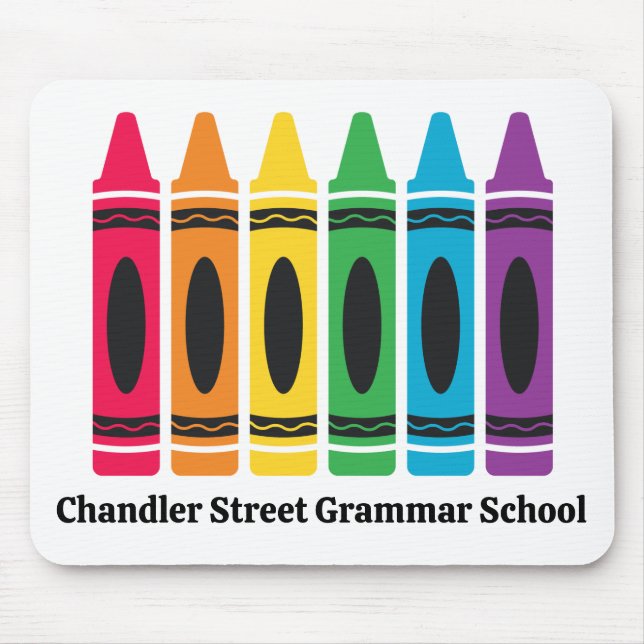 Custom Crayon Mouse Pad – with School Name (Front)