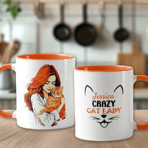 Custom Crazy Cat Lady Orange Mug
