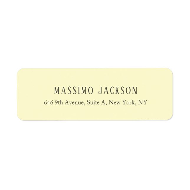 Custom cream personalised minimalist address name (Front)