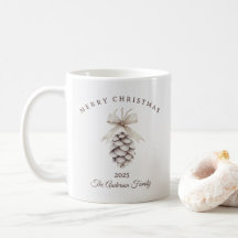 Custom cream white pinecone Christmas gift