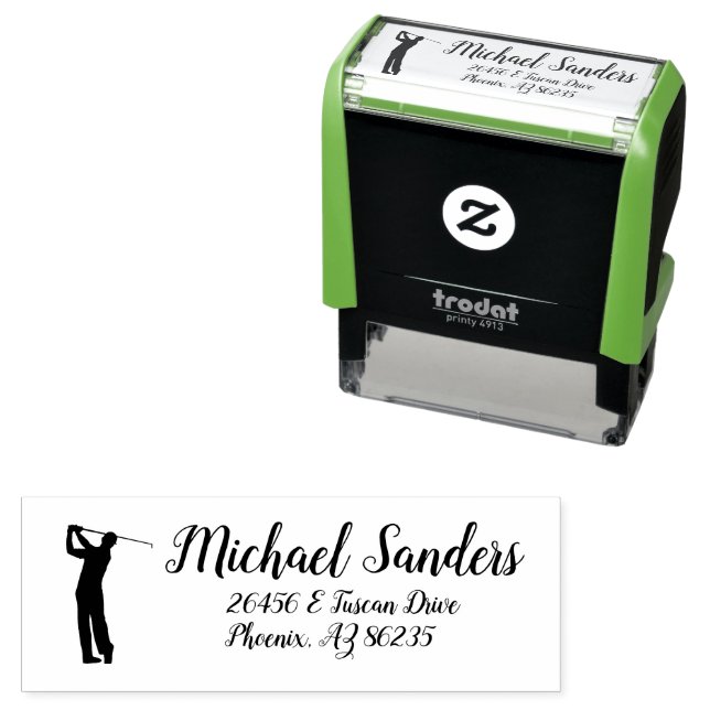 Custom Create Personalised Address Golf Self-inking Stamp (In Situ)