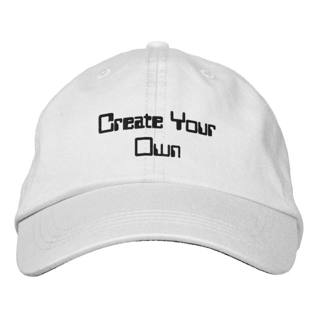 Custom Create Your Own Black Colour Text  Embroidered Hat (Front)