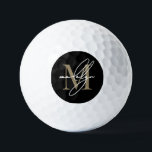Custom Create Your Own Gold Monogram Golf Balls<br><div class="desc">Personalized Custom Create Your Own Initial Name Monogrammed Golf Balls. This chic, stylish golf ball features a unique monogram design with a bold faux gold initial and a flowing white script name for a personalized touch, adding elegance to every swing. Perfect for the golf lover, lady golfer, or anyone who...</div>