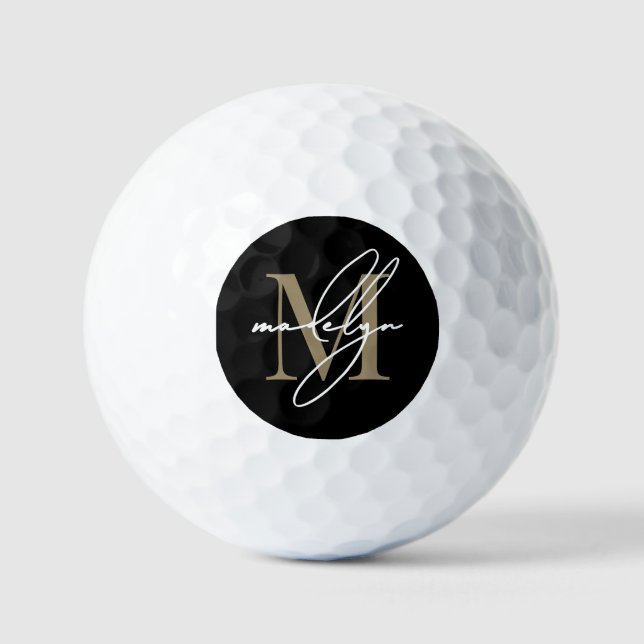 Custom Create Your Own Gold Monogram Golf Balls (Front)