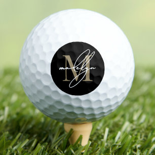 Custom Create Your Own Gold Monogram Golf Balls