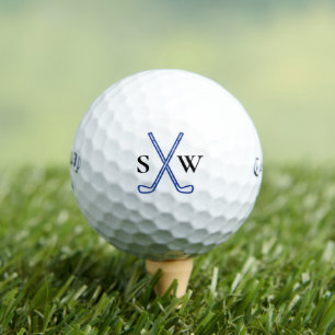 Custom Create Your Own Golf Theme Blue Monogrammed Balls