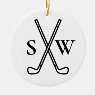 Custom Create Your Own Golf Theme Monogrammed Ceramic Tree Decoration