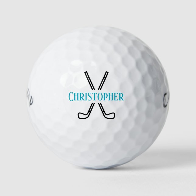 Custom Create Your Own Golf Theme Monogrammed Golf Balls (Front)
