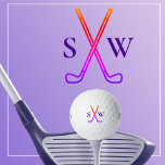 Custom Create Your Own Golf Theme Monogrammed Golf Balls<br><div class="desc">Logo style golf clubs with your monogram initials. Perfect and simple golf theme to create your own personalised golf balls. Great as a gift for those that love to play golf.</div>