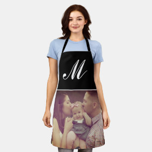 Custom Create Your Own Photo Monogram Initial Bold Apron