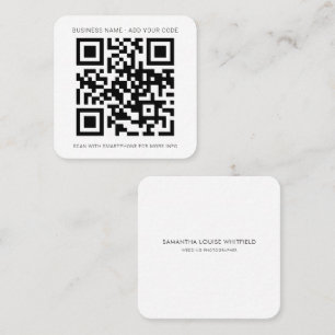 Custom Create Your Own QR Code Minimalist Square Business Card