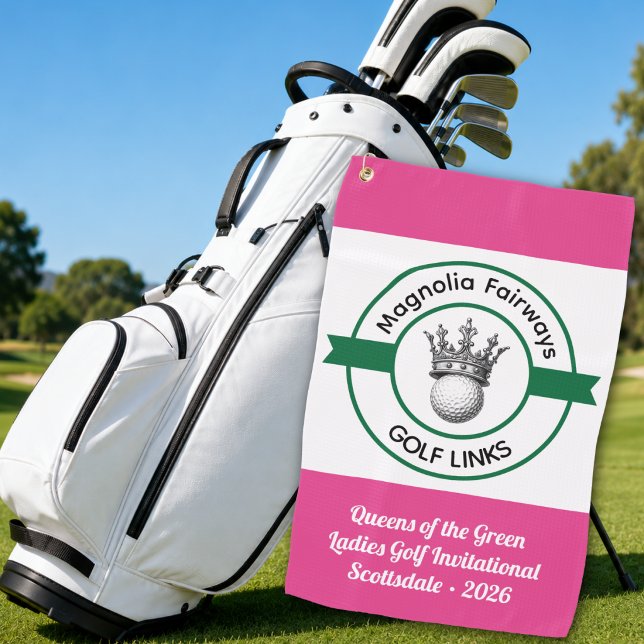 Custom Create Your Own Womens Golf Tournament Towel (Women's Golf League, Ladies Golf Teams, Tournaments, Weekend Golf Trips. Country club, golf course.)
