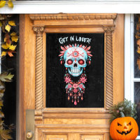 Custom Creepy Blue Pink Halloween Sugar Skull