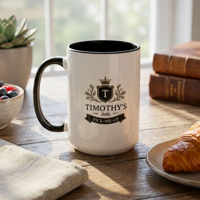 Custom Crest Little Pick-Me-Up Funny Father's Day Mug (Creator Uploaded)