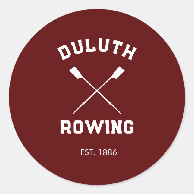  Custom Crew Rowing Club Classic Round Sticker (Front)