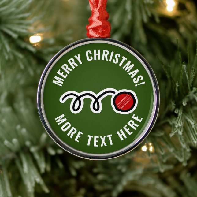 Custom cricket ball sport Christmas tree ornament (Tree)