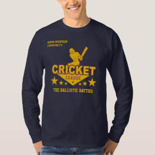 Custom Cricket Club League Sport Name Number T-Shirt