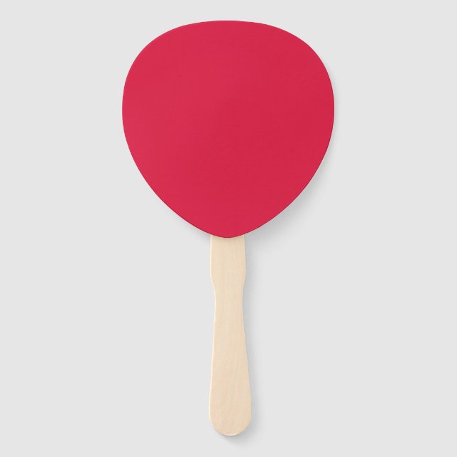 Custom Crimson Red Teardrop Hand Fan (Front)