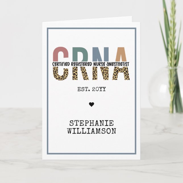 Custom CRNA Certified Registered Nurse Anaesthetis Card (Front)