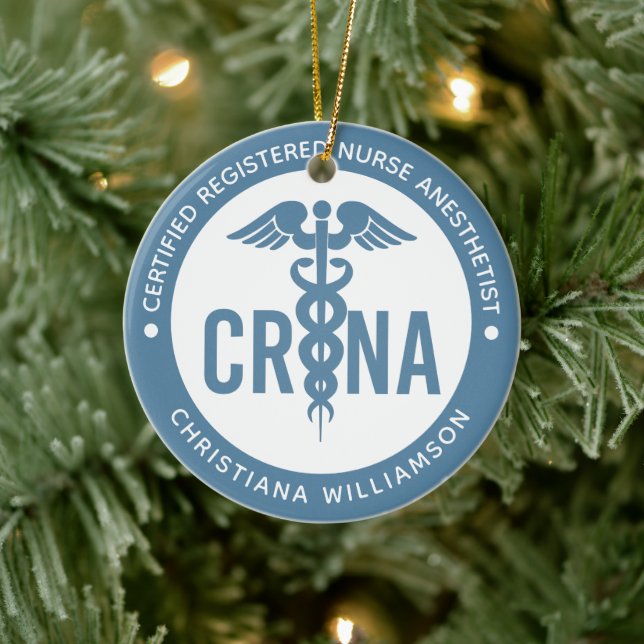 Custom CRNA Certified Registered Nurse Anaesthetis Ceramic Tree Decoration (Tree)