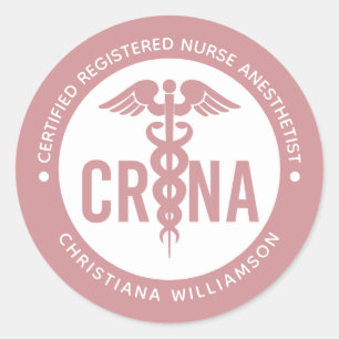 Custom CRNA Certified Registered Nurse Anaesthetis Classic Round Sticker