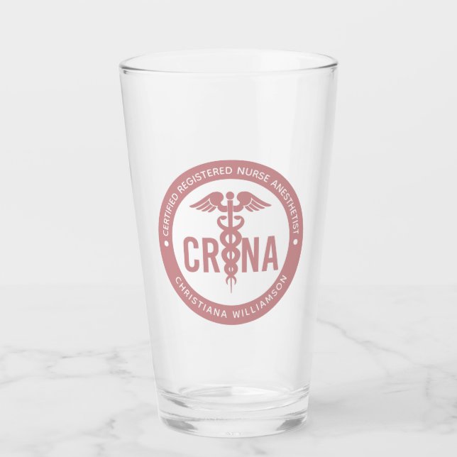 Custom CRNA Certified Registered Nurse Anaesthetis Glass (Front)
