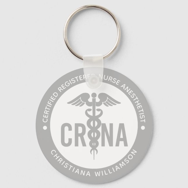 Custom CRNA Certified Registered Nurse Anaesthetis Key Ring (Front)