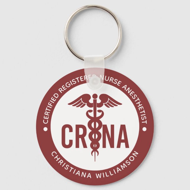 Custom CRNA Certified Registered Nurse Anaesthetis Key Ring (Front)